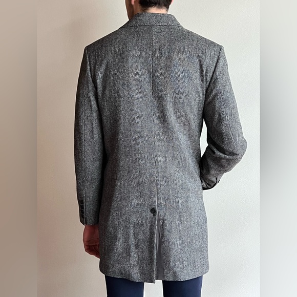 Club Monaco Mens Wool Peacoat | Mid Length | Herringbone - Picture 5 of 7